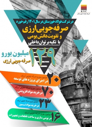 صرفه جویی ارزی ۱۲۹ میلیون یورویی فولاد خوزستان با تقویت دانش بومی